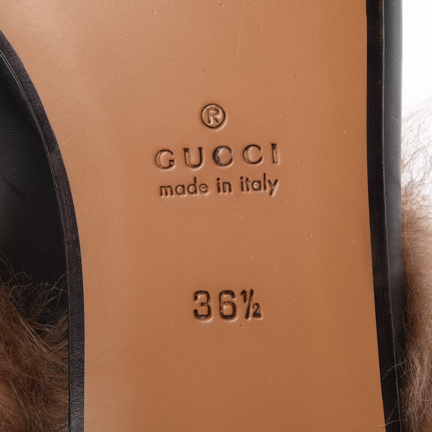 Gucci Calfskin Fur Womens Princetown Slippers 36.5 Black 7 of 8