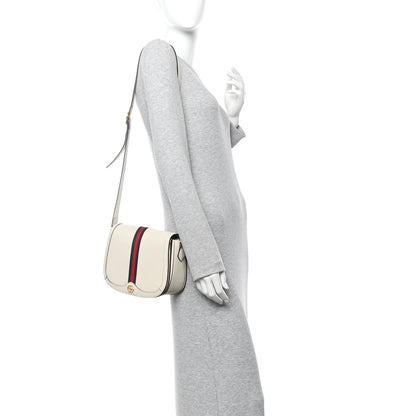Gucci Textured Calfskin Small Ophidia Flap Messenger Bag Mystic White 2 of 12