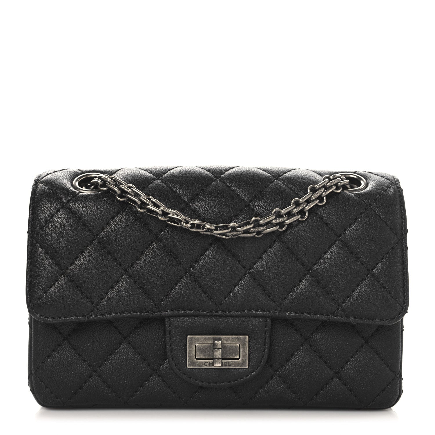 Chanel Metallic Sheepskin Quilted 2.55 Reissue Mini Flap Dark Grey 1 of 11