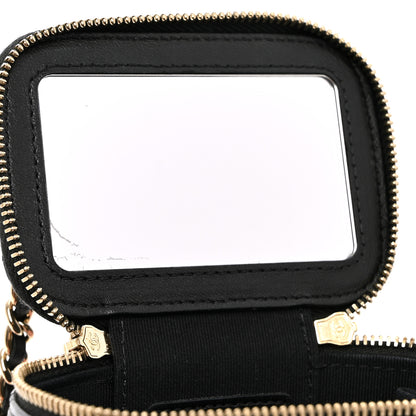 Chanel Lambskin Quilted Top Handle Mini Vanity Case With Chain Black 11 of 12