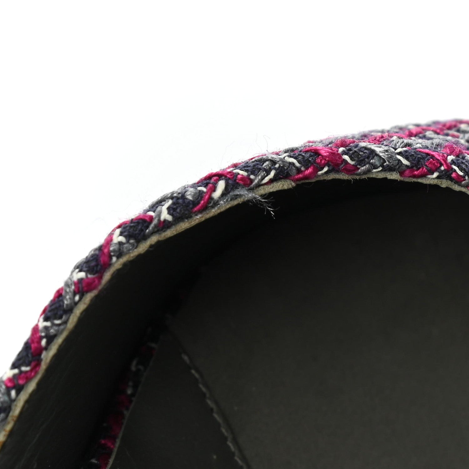 Chanel Tweed Grosgrain CC Mules 36.5 Purple Navy Grey Black 9 of 10