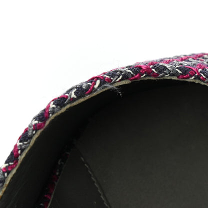 Chanel Tweed Grosgrain CC Mules 36.5 Purple Navy Grey Black 9 of 10
