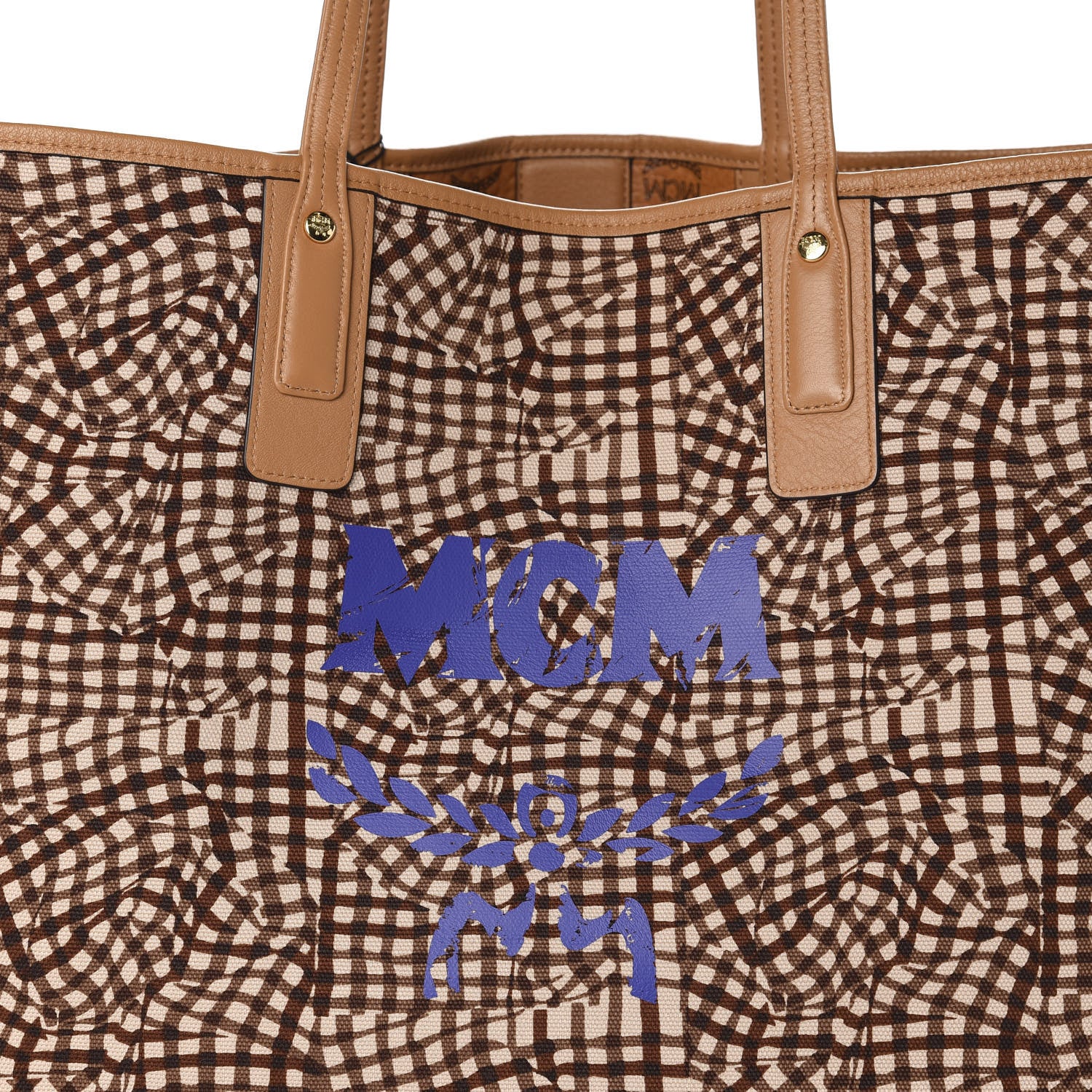 MCM Visetos Large Liz Reversible Shopper Tote Cognac 16 of 16