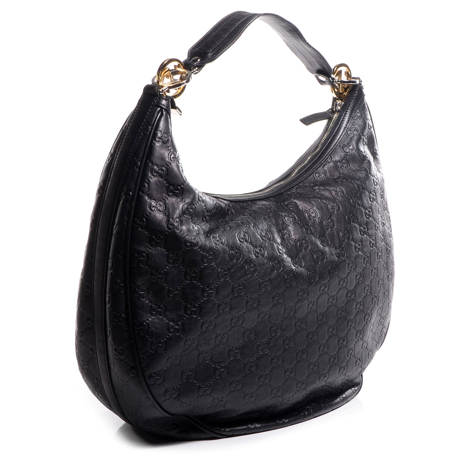 Guccissima GG Twins Large Hobo Black