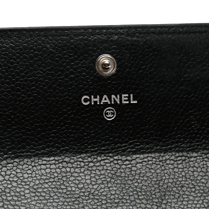 Chanel Caviar Chevron Quilted Boy Flap Wallet Black 6 of 8