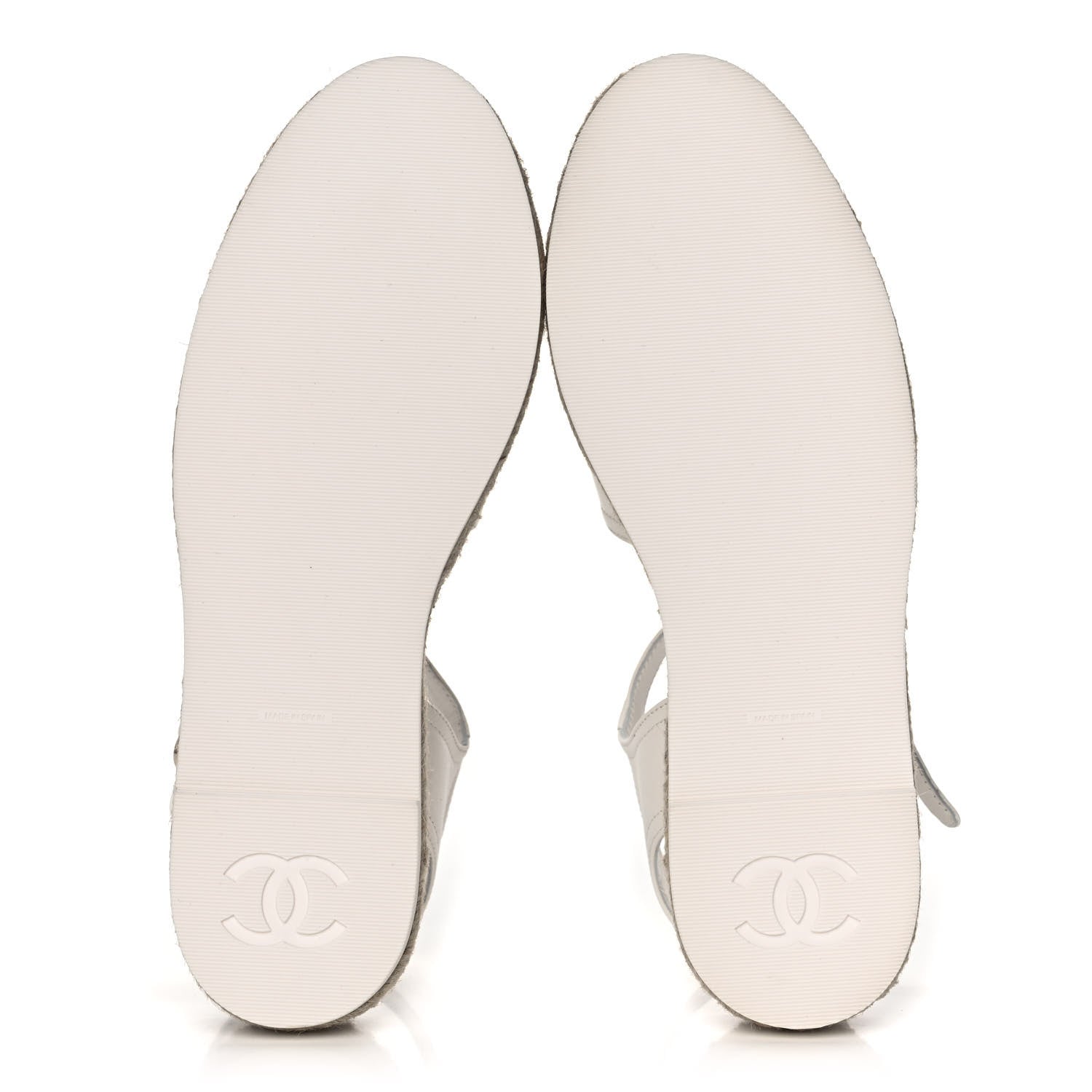 Chanel Lambskin Cap Toe CC Espadrille Sandals 37 White Black 5 of 11