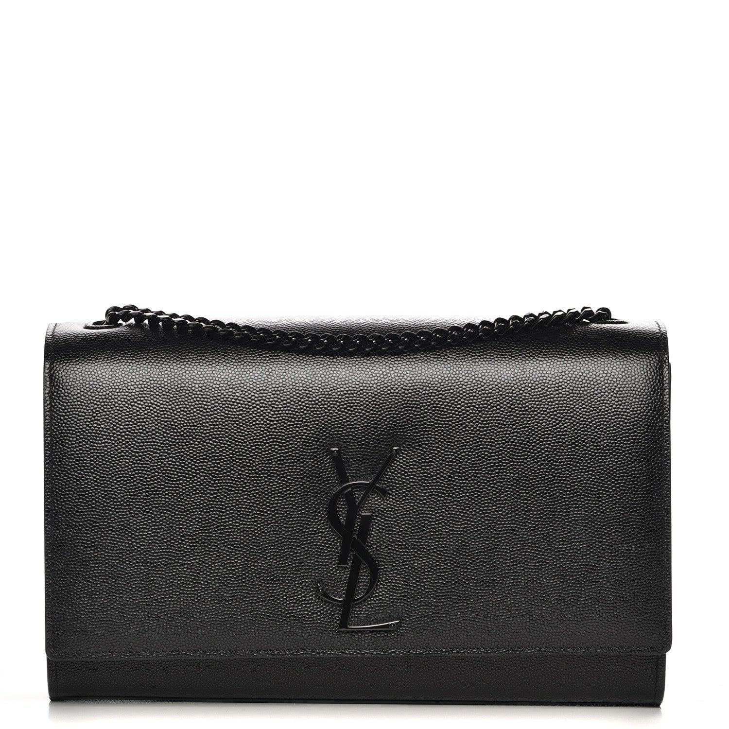 Saint Laurent Grain De Poudre Medium Classic Monogram Kate Satchel Black 1 of 7
