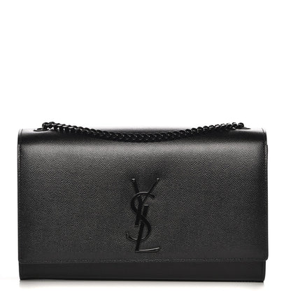 Saint Laurent Grain De Poudre Medium Classic Monogram Kate Satchel Black 1 of 7