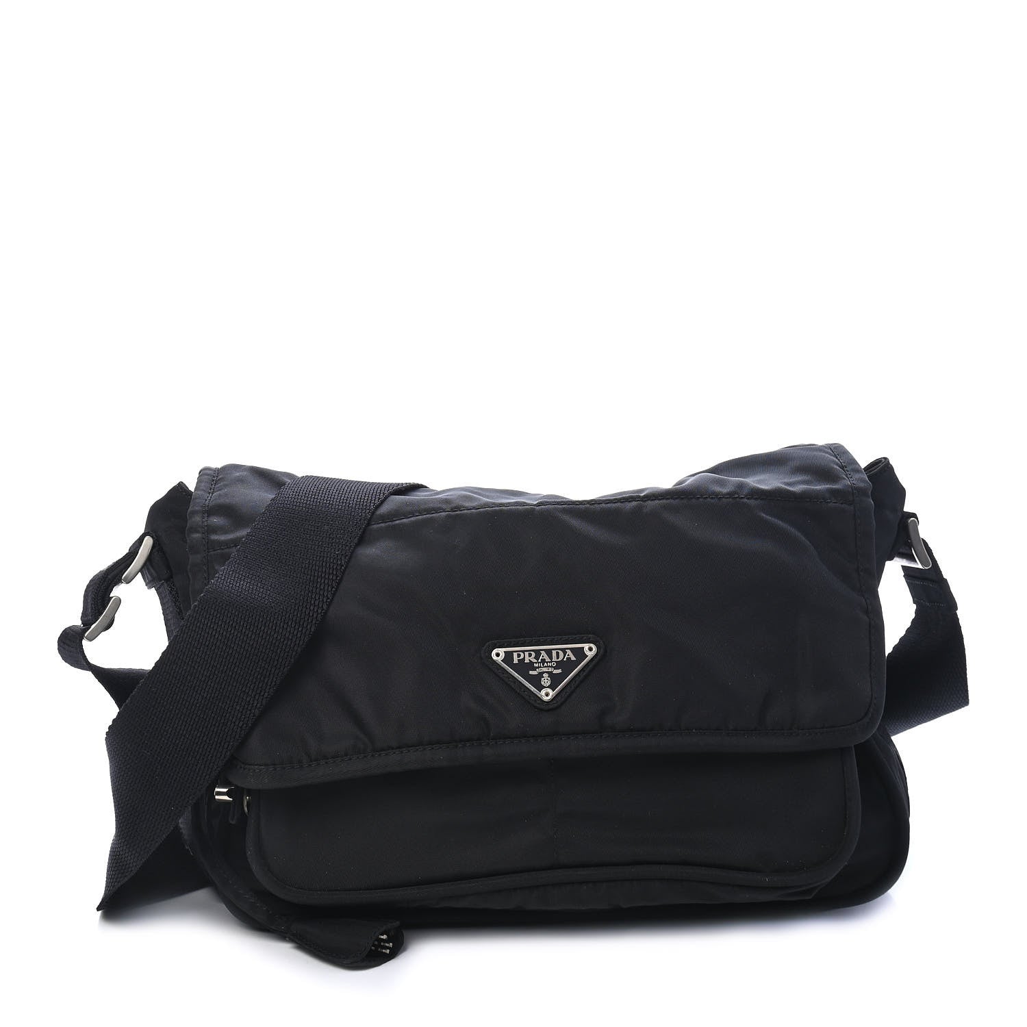 Prada Tessuto Nylon Messenger Bag Black 1 of 8