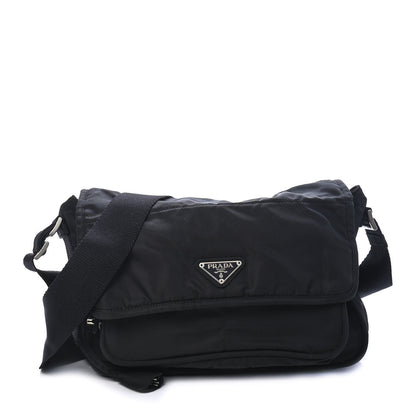 Prada Tessuto Nylon Messenger Bag Black 1 of 8