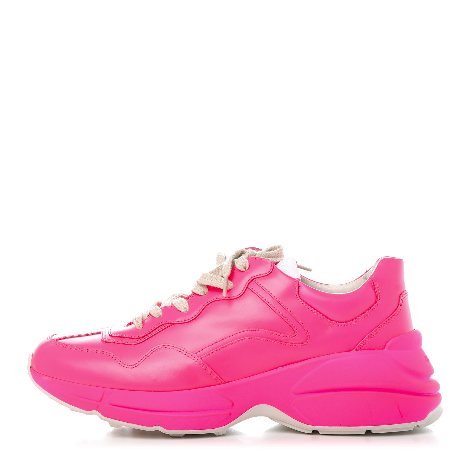 Gucci Calfskin Mens Rhyton Sneakers 8 Fuxia Fluo 1 of 10
