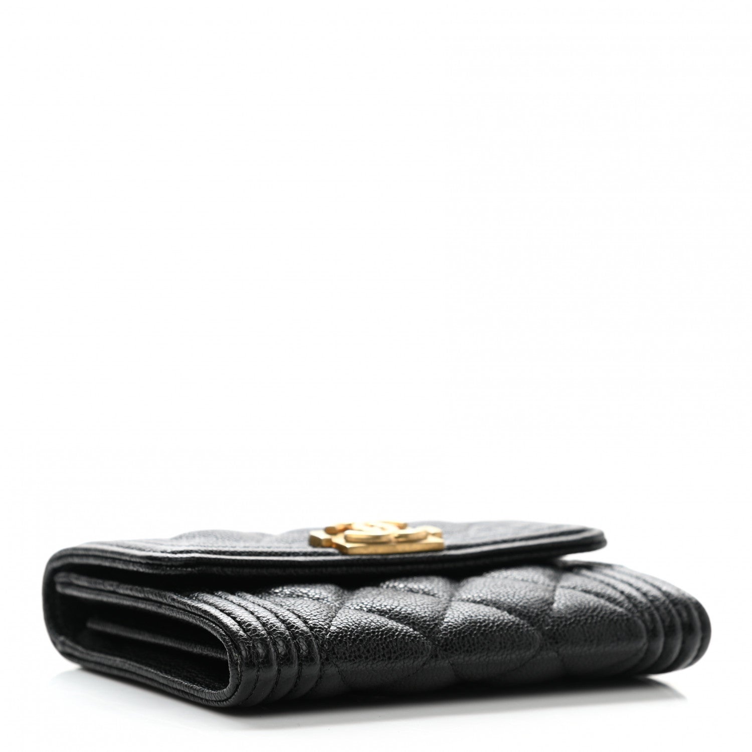 Chanel Caviar Quilted Boy Flap Card Holder Wallet Black 4 of 8