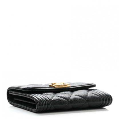 Chanel Caviar Quilted Boy Flap Card Holder Wallet Black 4 of 8