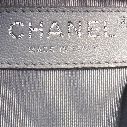 Chanel Iridescent Calfskin Chevron Small Urban Spirit Drawstring Bag Silver 5 of 17