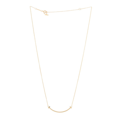 Tiffany 18K Yellow Gold Small T Smile Pendant Necklace 2 of 4