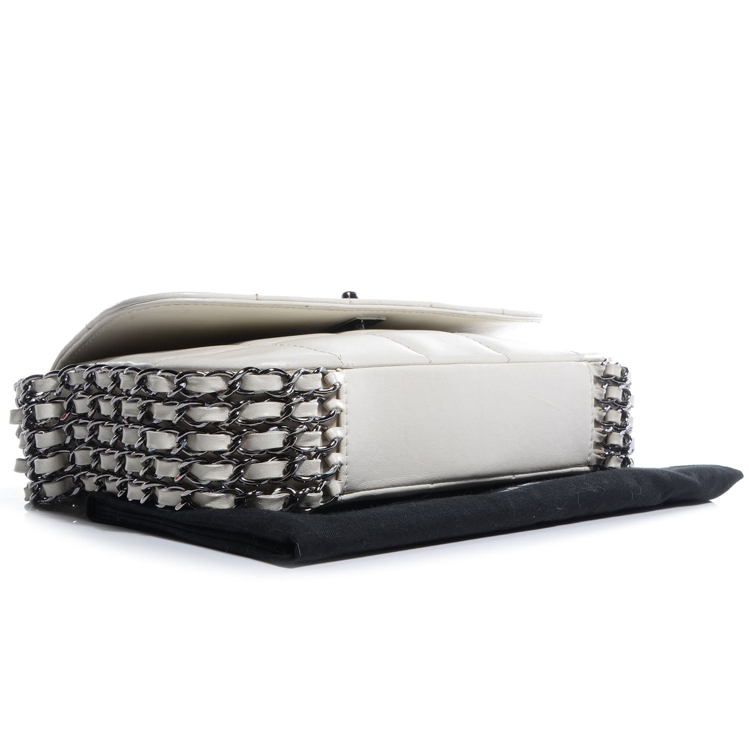 Chanel Lambskin Chocolate Bar 5 Chain Flap White 4 of 8