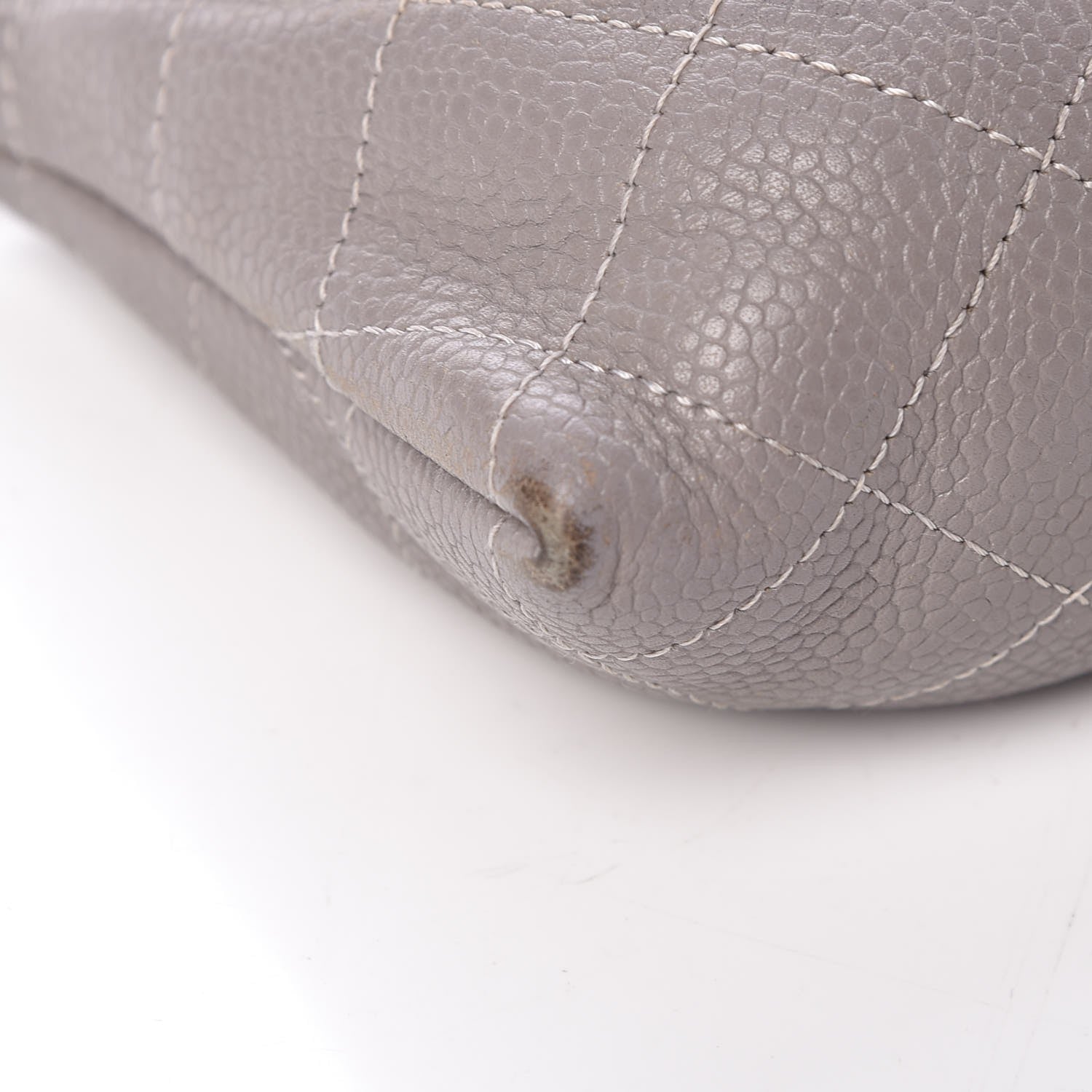 Chanel Caviar Half Moon Wallet On Chain WOC Light Grey 12 of 14