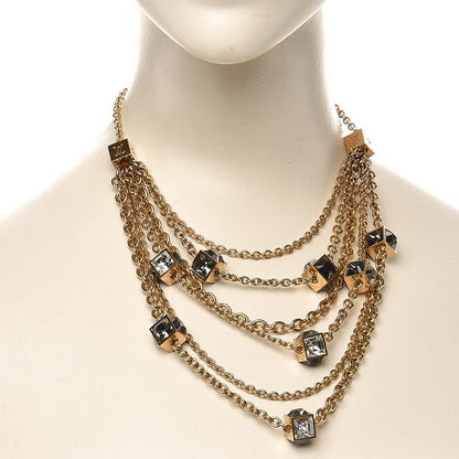 Louis Vuitton Swarovski Collier Gamble Crew Necklace Gold 2 of 6