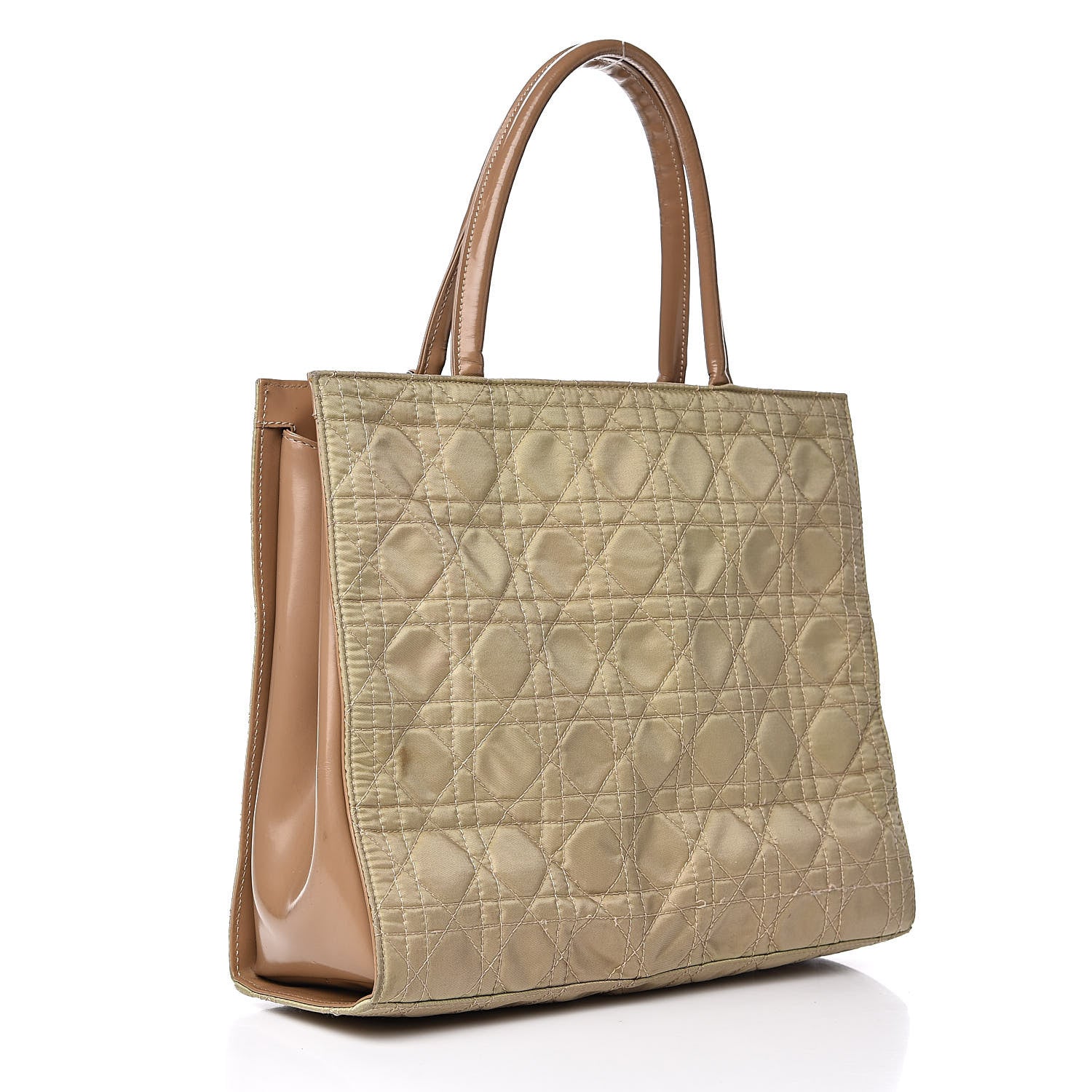Christian Dior Nylon Cannage Shopper Tote Beige 3 of 13