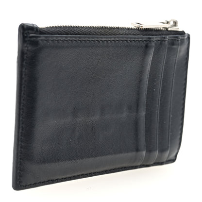Celine Smooth Lambskin Zip Logo Card Holder Black White 3 of 6