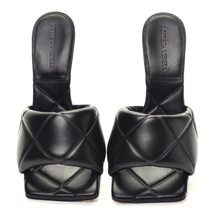 Bottega Veneta Nappa Quilted Rubber Lido Mule Sandals 38 Black 5 of 8
