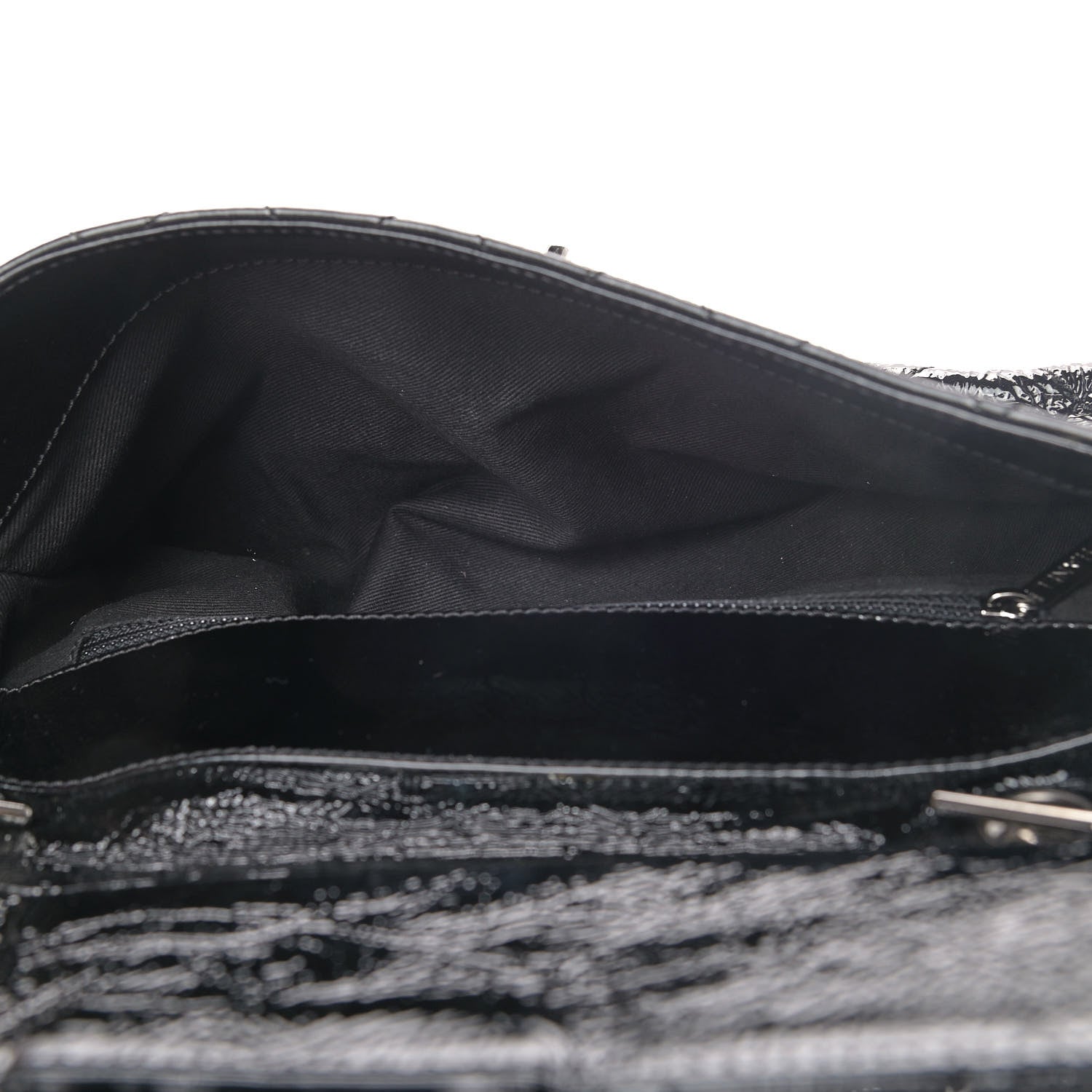 Chanel Distressed Patent Quilted Small Ritz Flap Bag Black 4 of 6