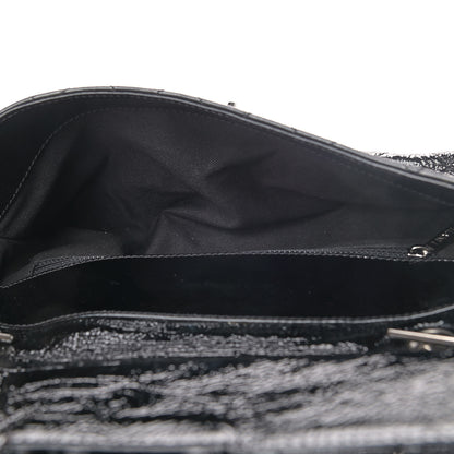 Chanel Distressed Patent Quilted Small Ritz Flap Bag Black 4 of 6