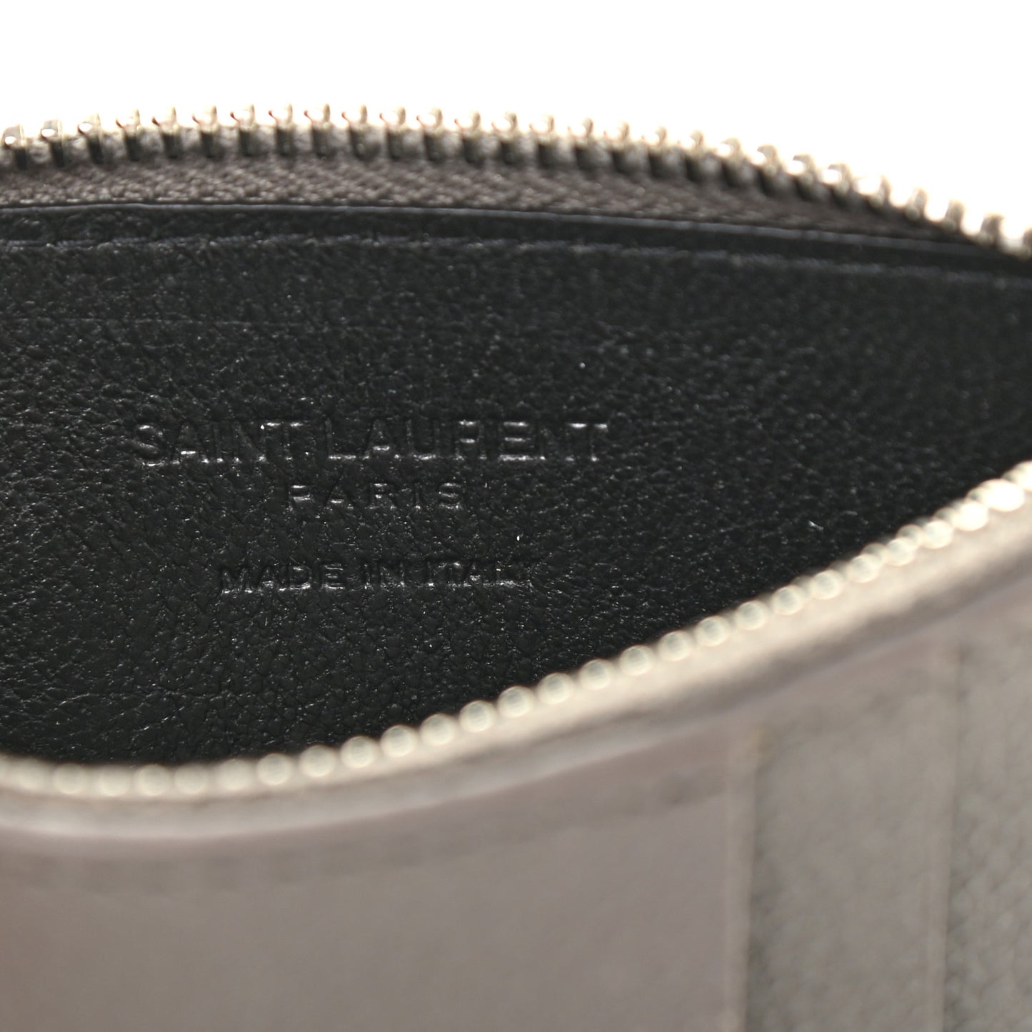 Grained Calfskin 5 Fragments Zip Pouch Card Holder Earth