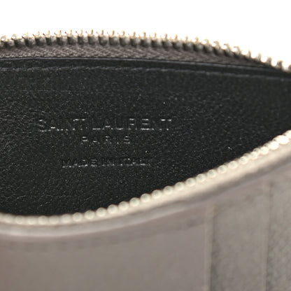 Saint Laurent Grained Calfskin 5 Fragments Zip Pouch Card Holder Earth 6 of 11