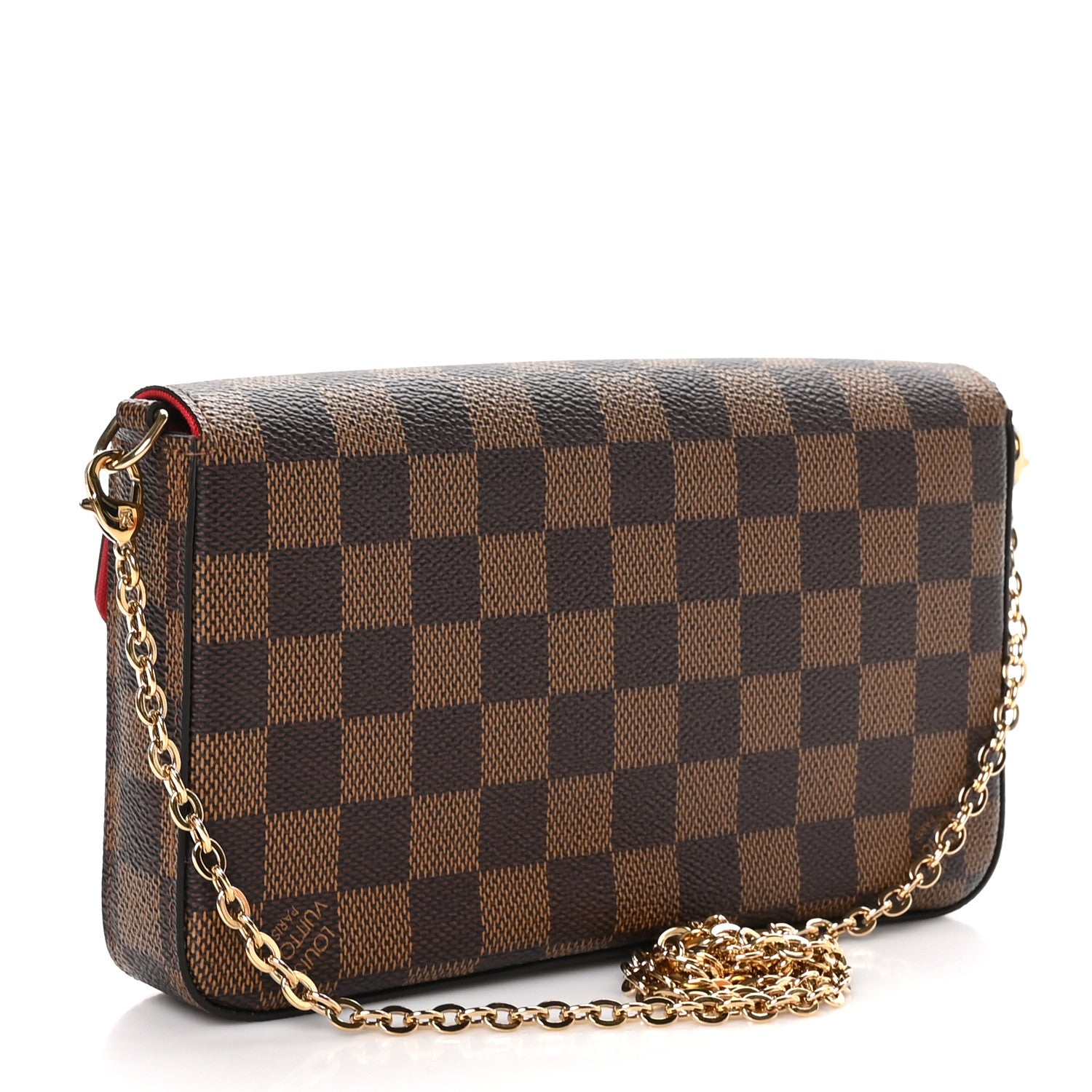 Louis Vuitton Damier Ebene Pochette Felicie Chain Wallet 4 of 11