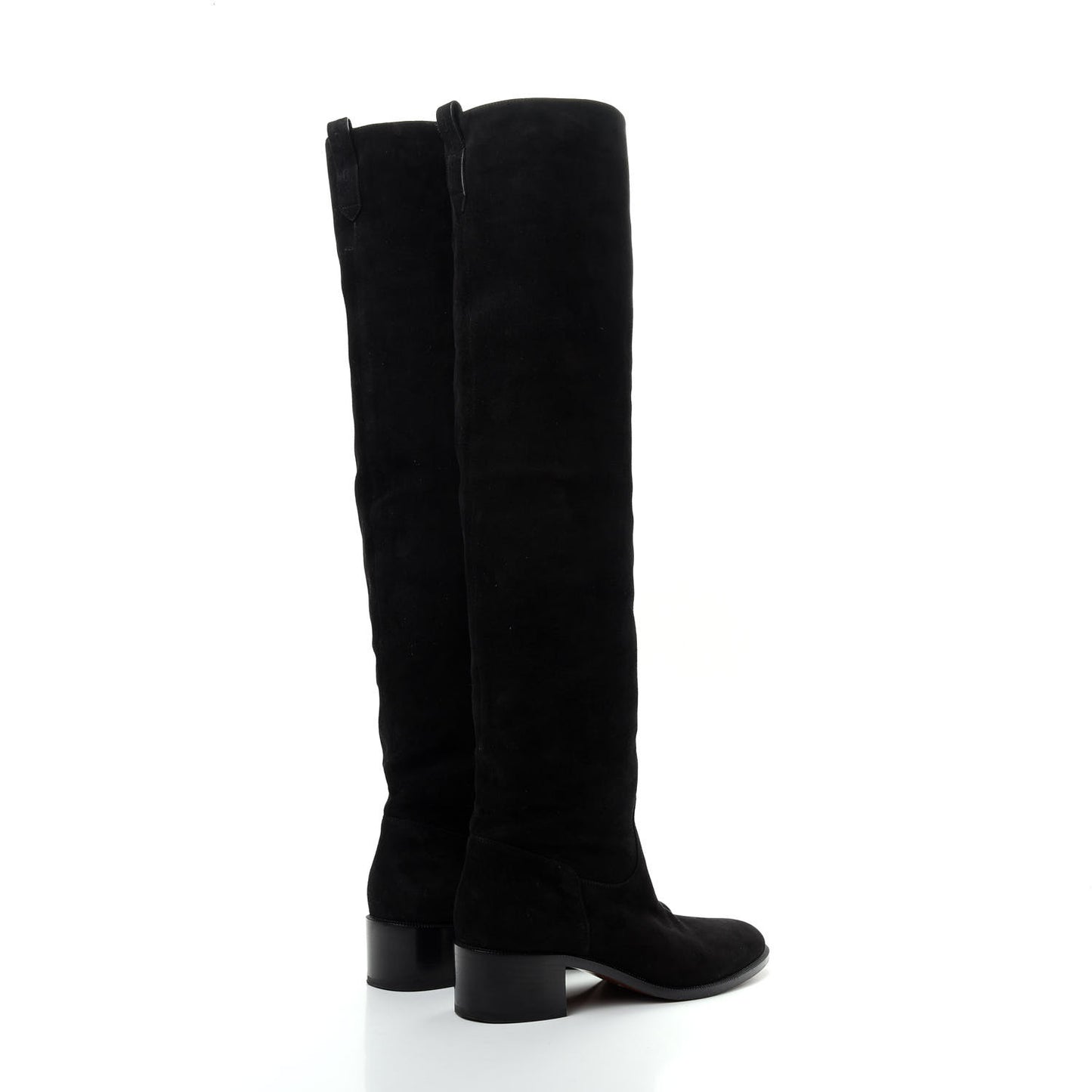Suede Global Knee High Boots 37 Black