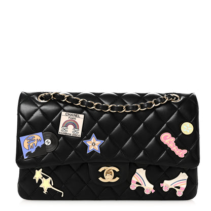 Chanel Lambskin Quilted Medium Hollywood Charms Double Flap Black 1 of 11