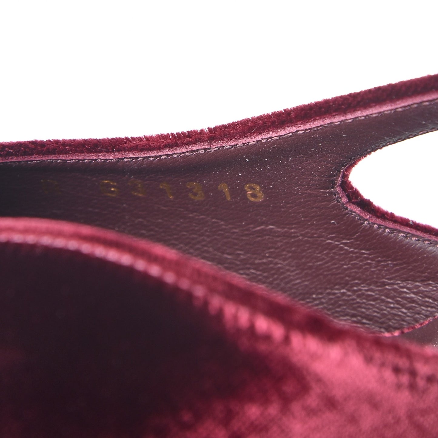 Velvet Grosgrain Cap Toe CC Slingback Pumps 38.5 Burgundy Black