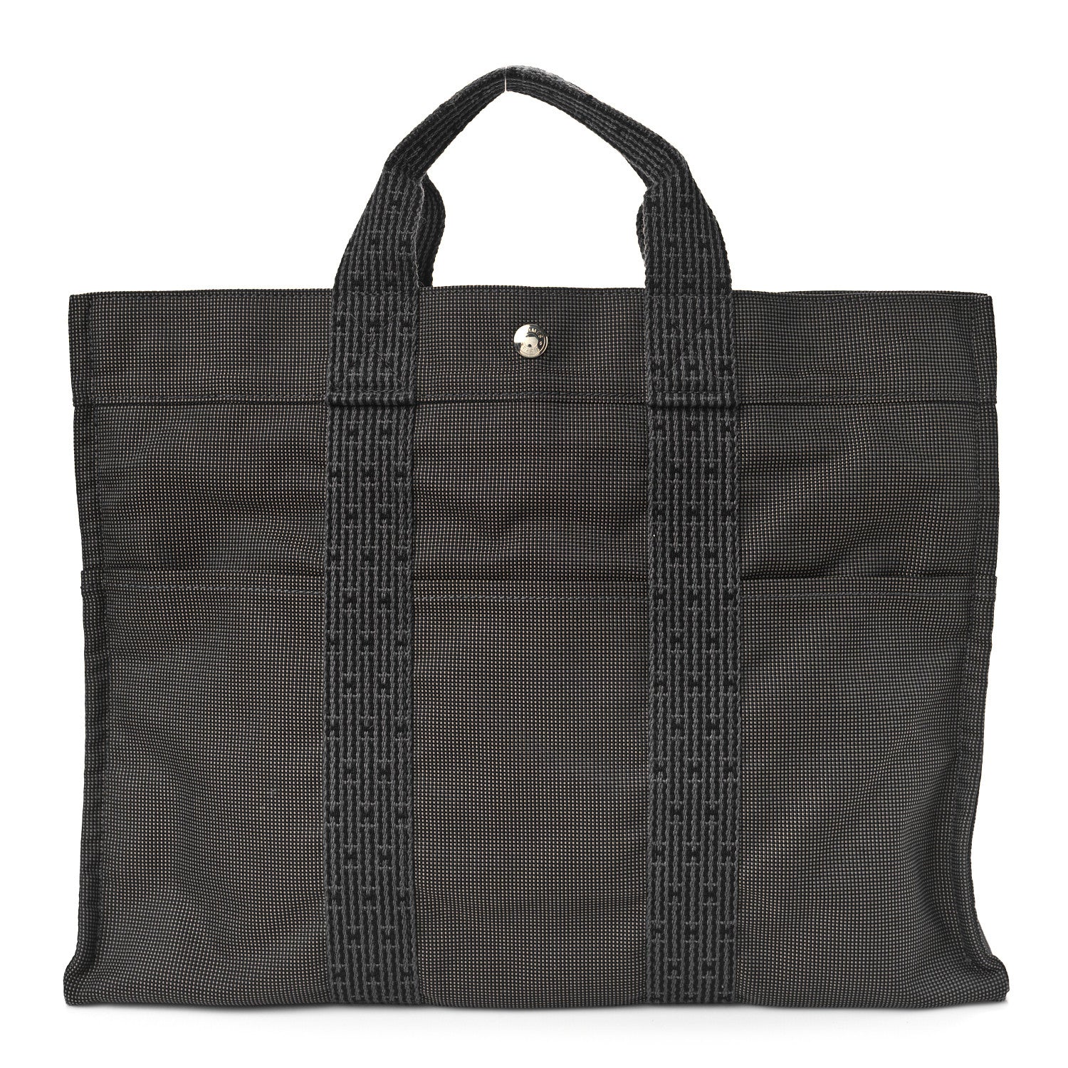 Hermes Canvas Herline MM Tote Grey 1 of 8