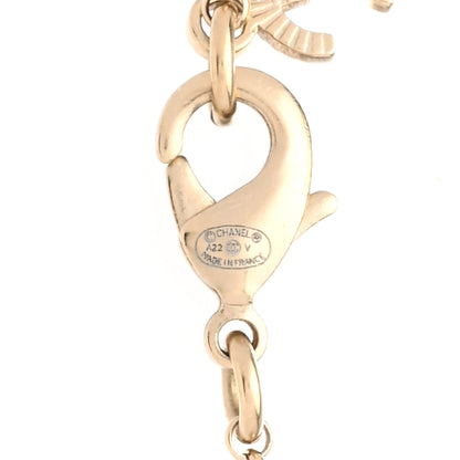 Chanel Pearl Crystal CC Heart Necklace Gold Pearly White 6 of 6