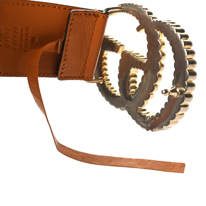 Gucci Azalea Calfskin Matelasse Diagonal Torchon Double G 40mm Belt 85 34 Cognac Black 6 of 6