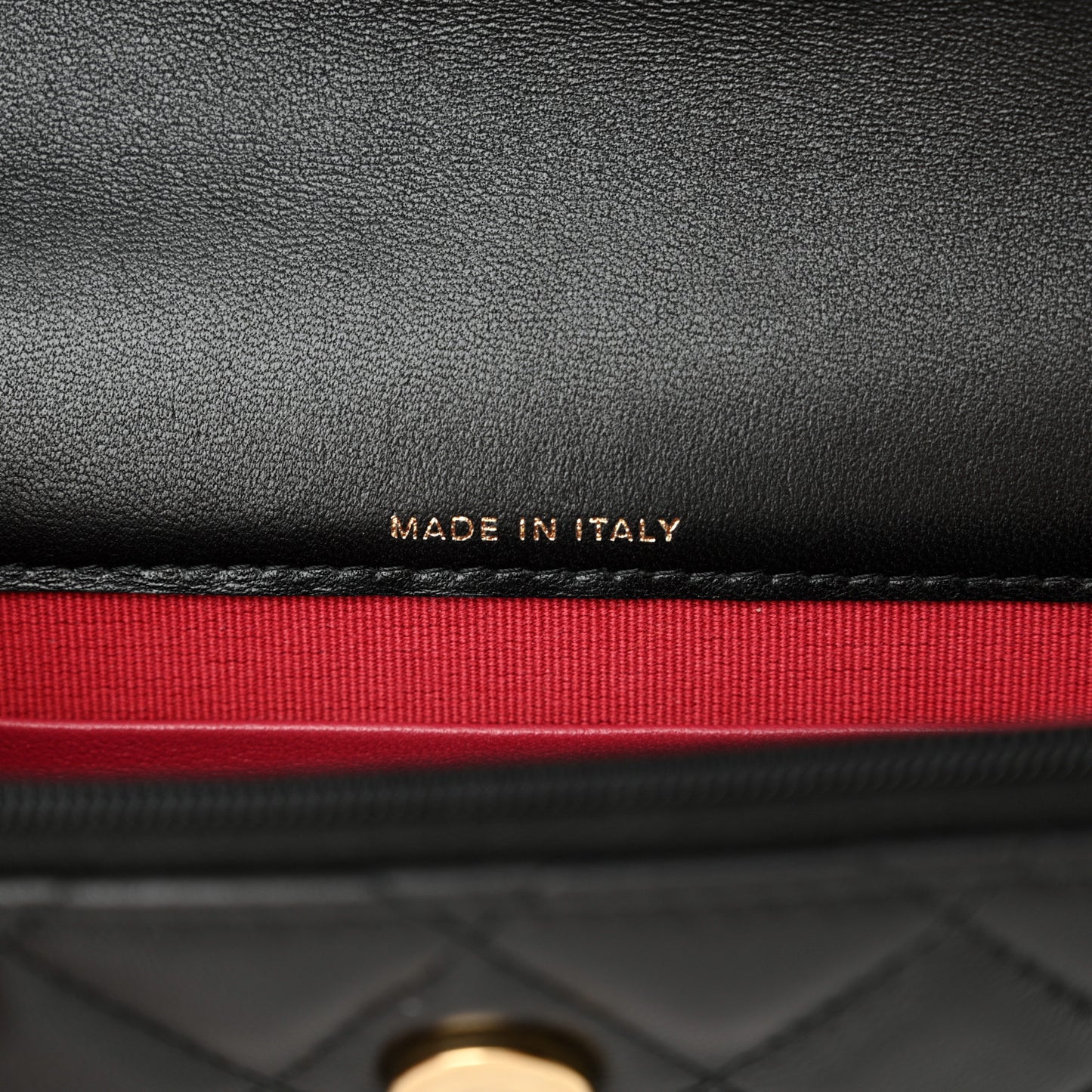 Lambskin Quilted Sweet Camellia Flap Phone Holder With Chain Black