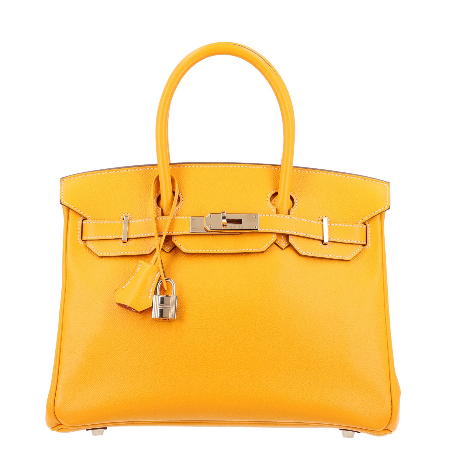 Hermes Epsom Candy Birkin 30 Jaune D'Or Feu 1 of 9