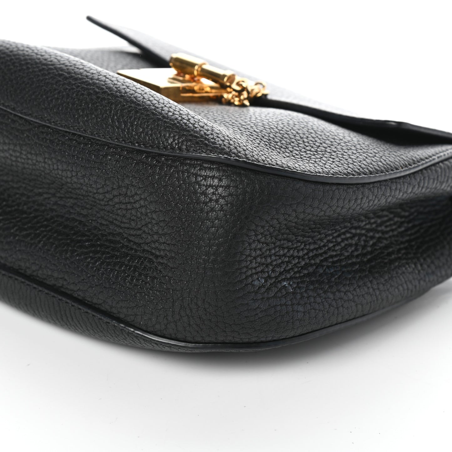 Grained Lambskin Mini Drew Shoulder Bag Black