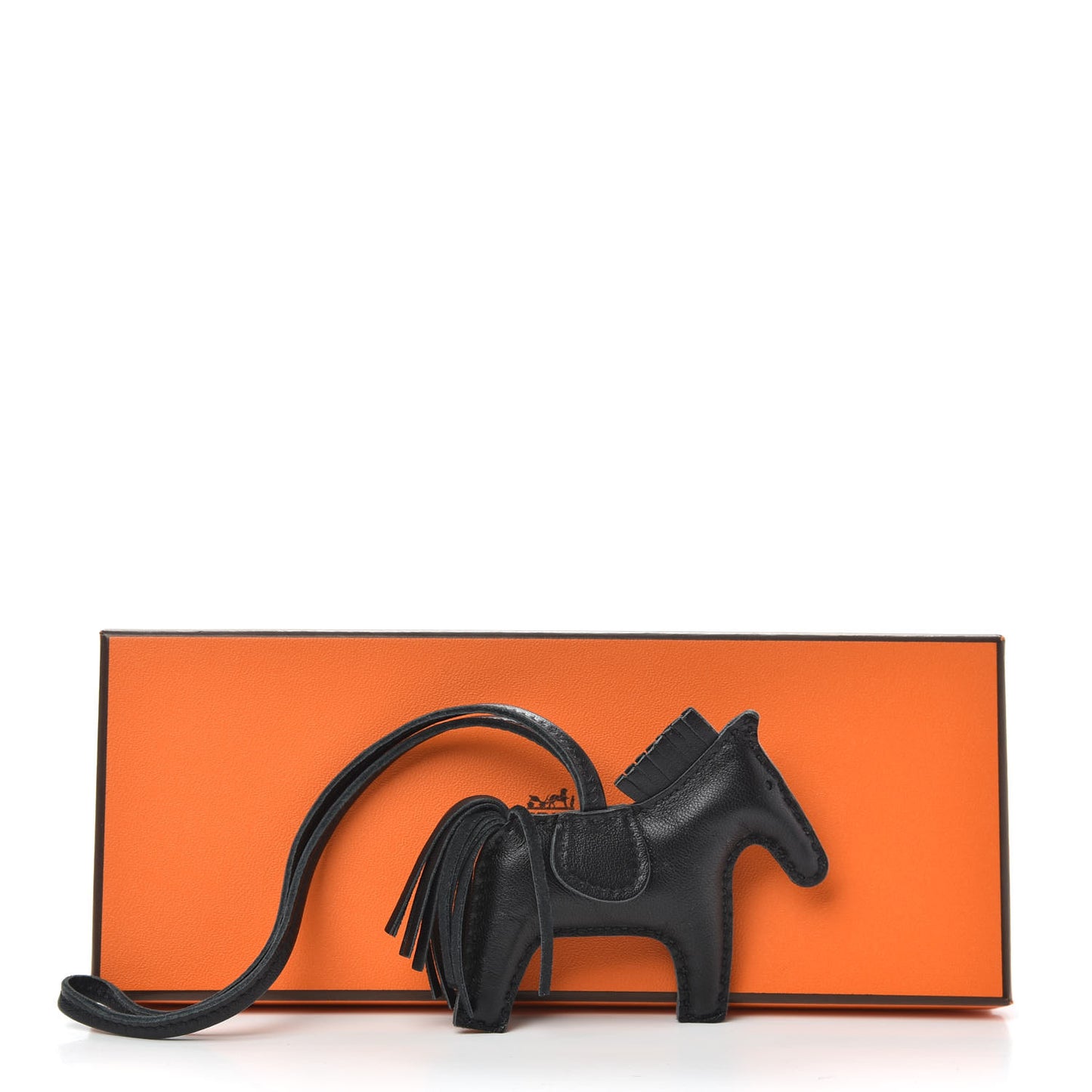 Milo Lambskin Grigri Rodeo Horse Bag Charm PM So Black