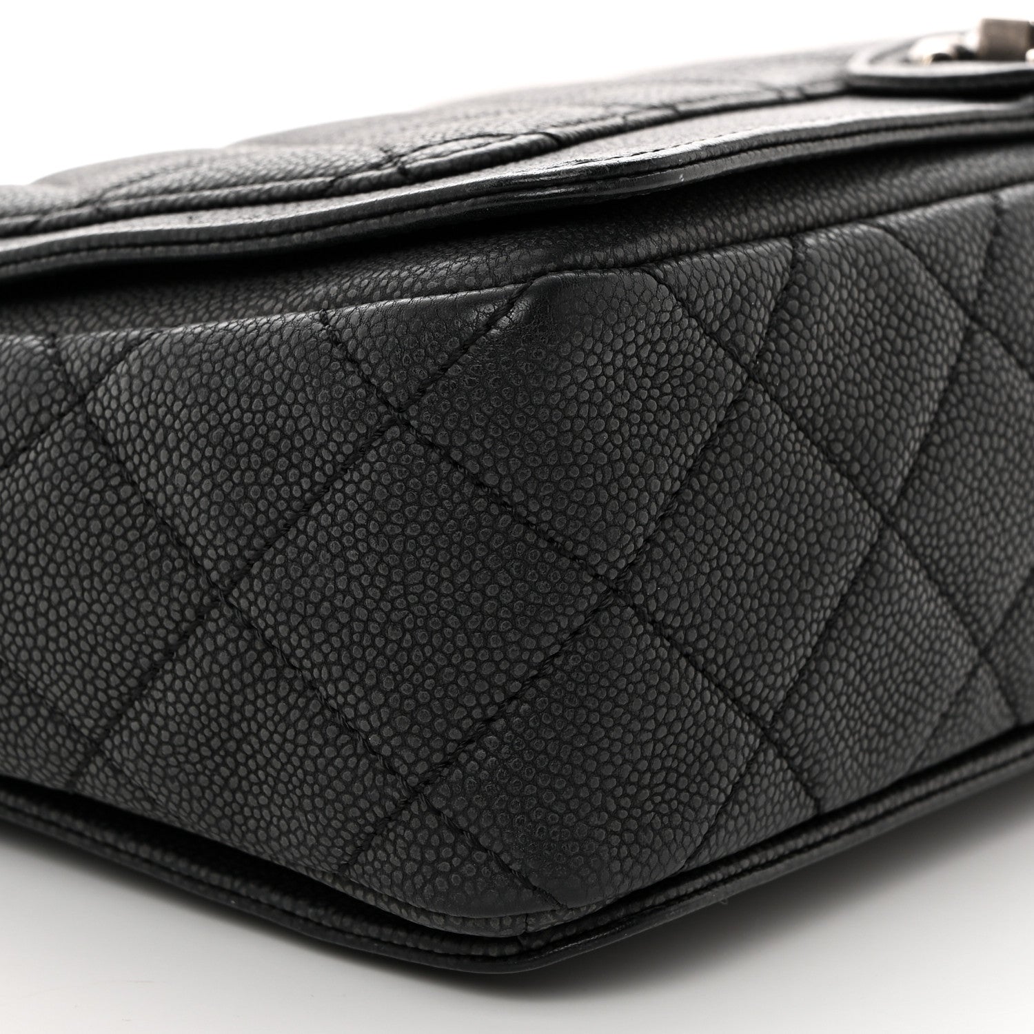 Chanel Washed Caviar Quilted Large Turn Around Ligne Flap Grey 9 of 10