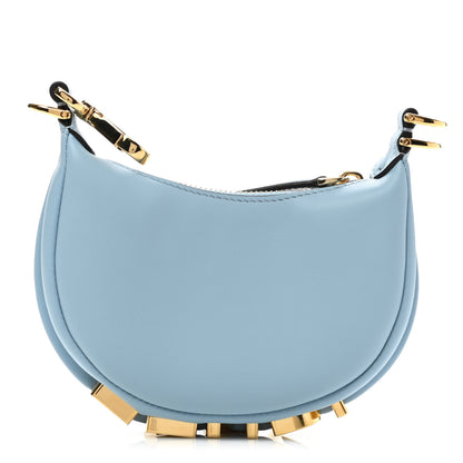 Fendi Vitello Grace Matte Nano Fendigraphy Hobo Charm Azzurro Baby 1 of 7