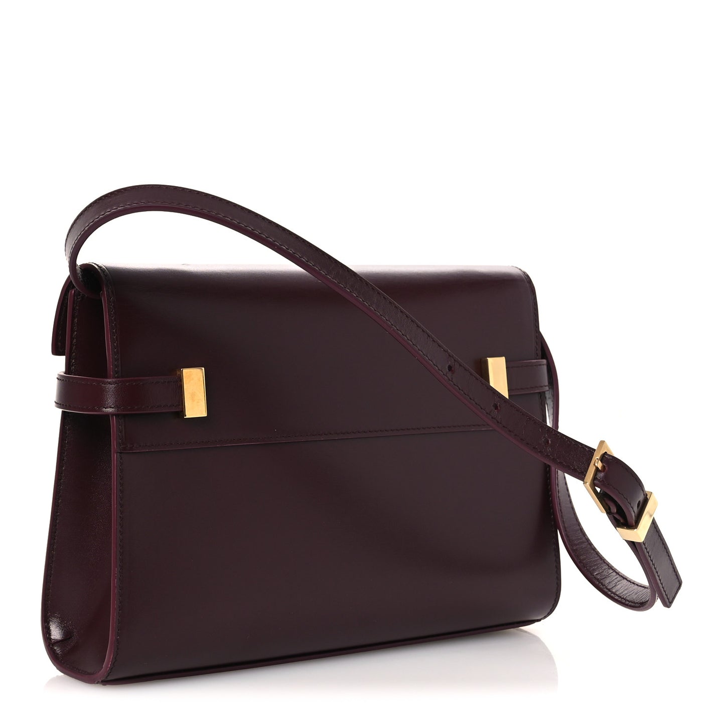 Smooth Calfskin Small Manhattan Shoulder Bag Hot Wine