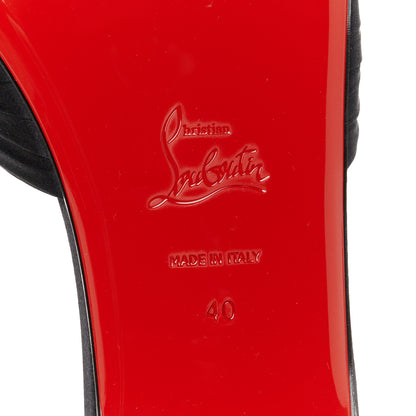 Christian Louboutin Crepe Satin Nicol Is Back Sandals 40 Black 7 of 9