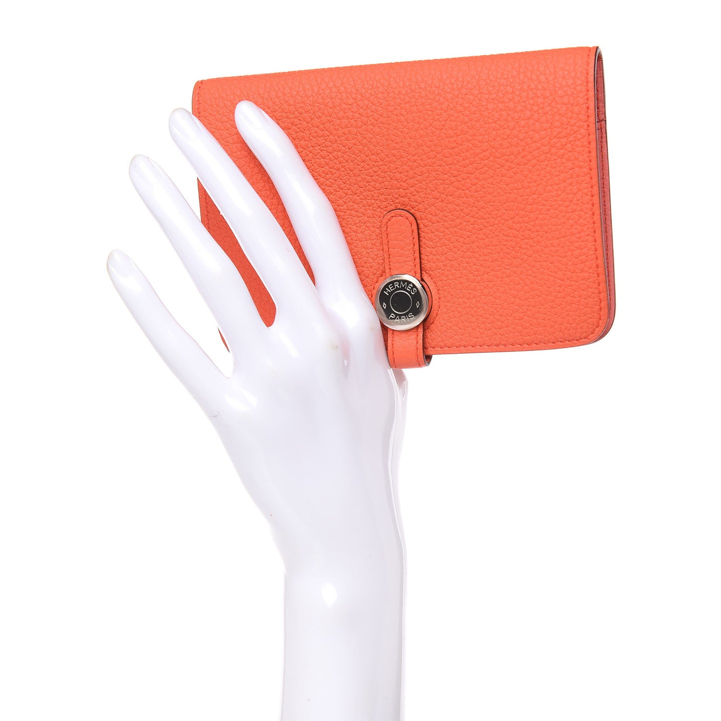 Togo Verso Dogon Compact Wallet Orange Poppy Rose Candy