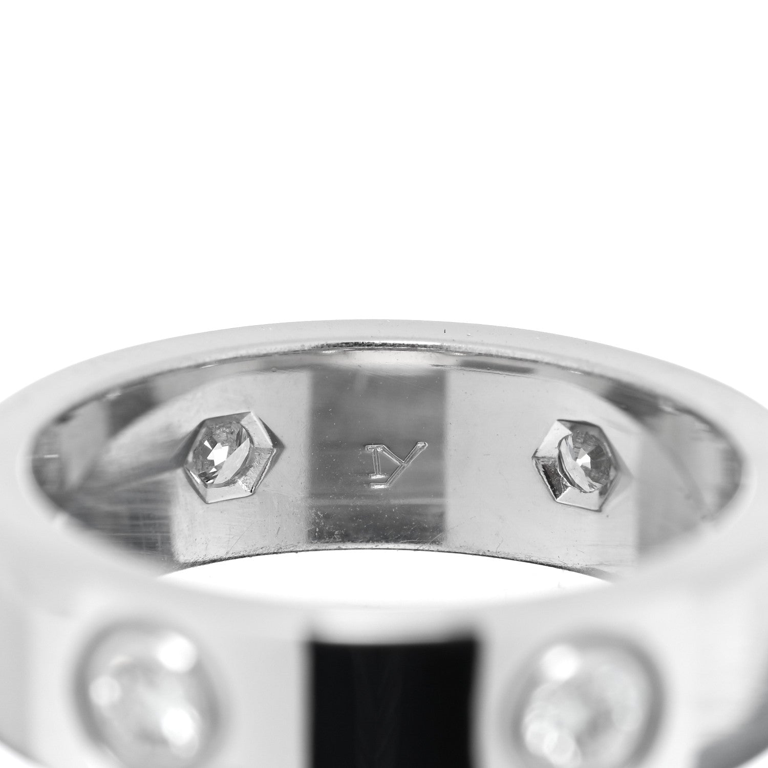 Cartier 18K White Gold 6 Diamond 5.5mm LOVE Ring 51 5.75 5 of 5