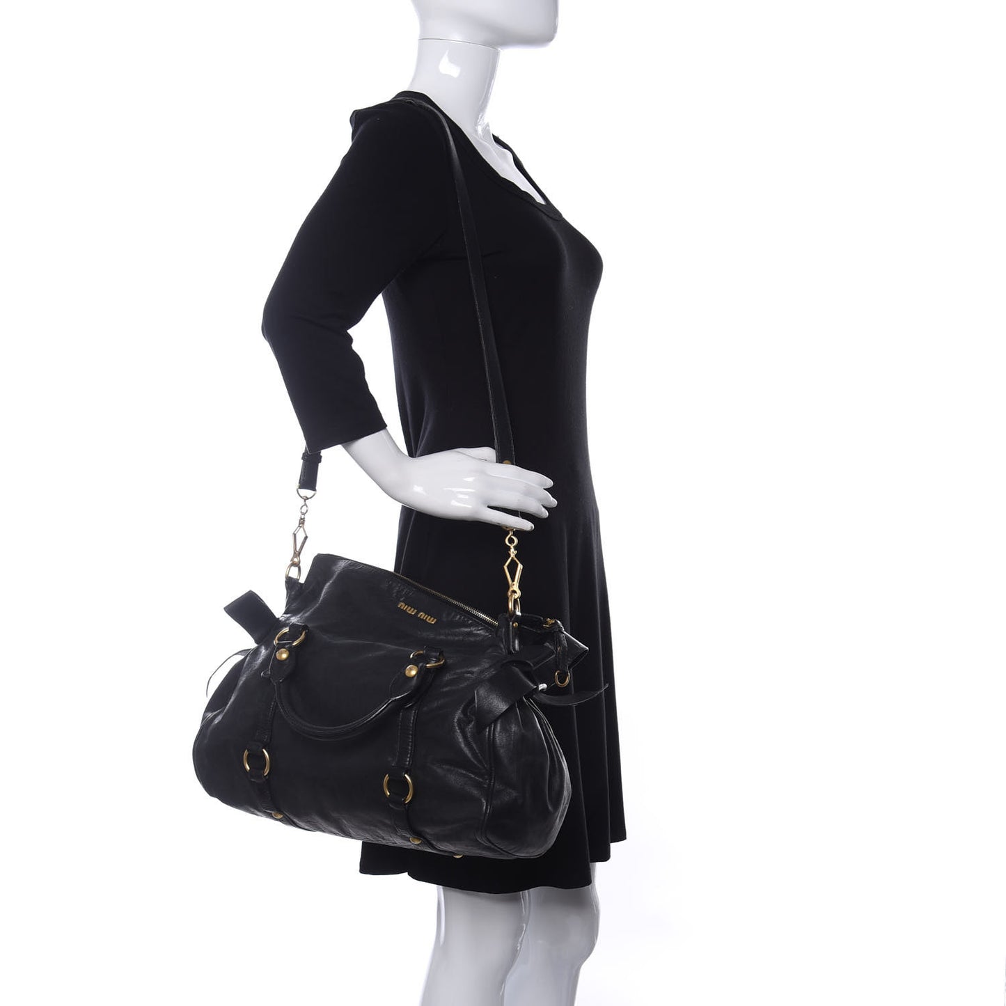 Soft Calfskin Small Bow Bag Black