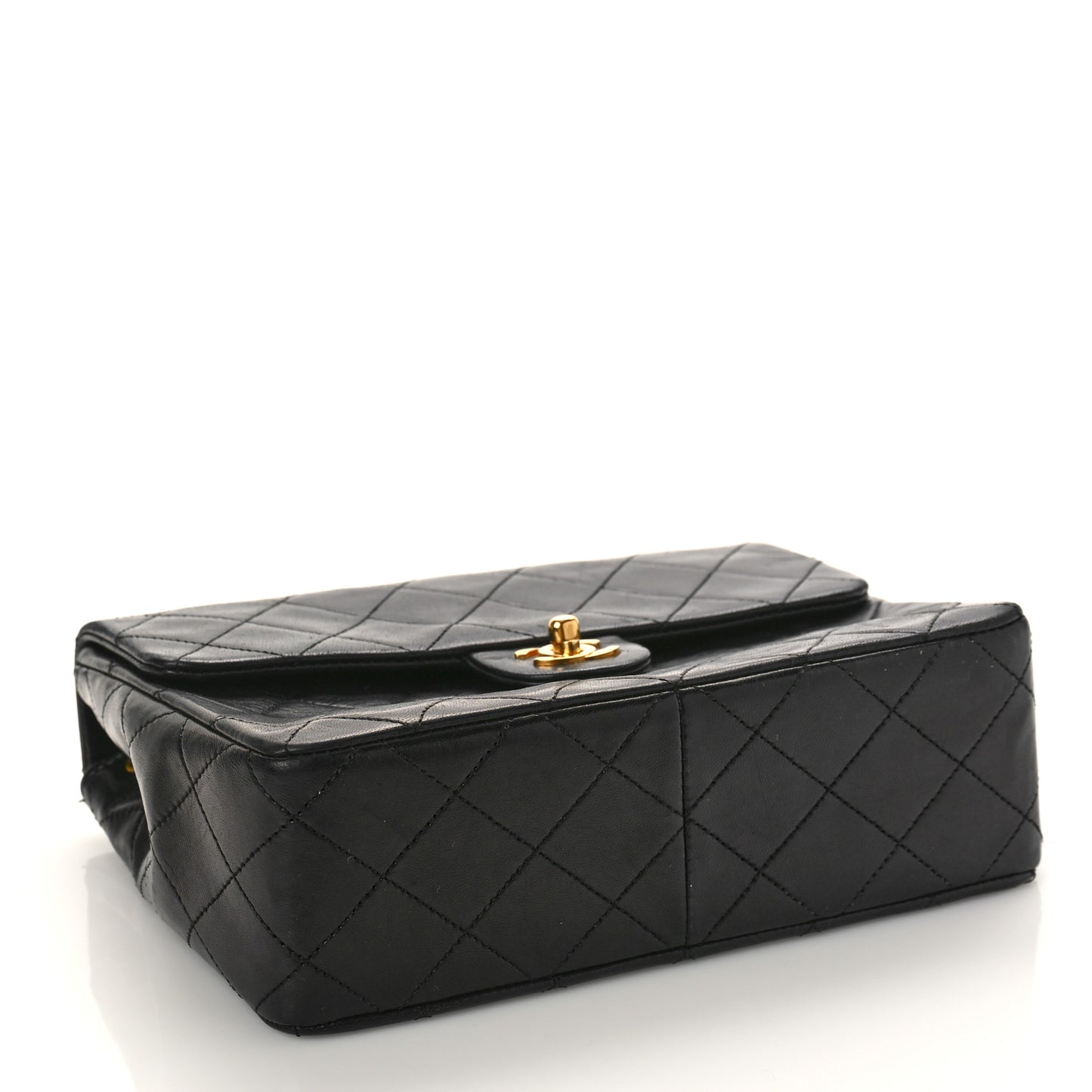 Lambskin Quilted Small Single Flap Bag Black