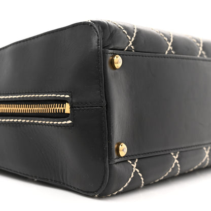 Chanel Calfskin Contrast Stitch Surpique Bowler Black 9 of 14