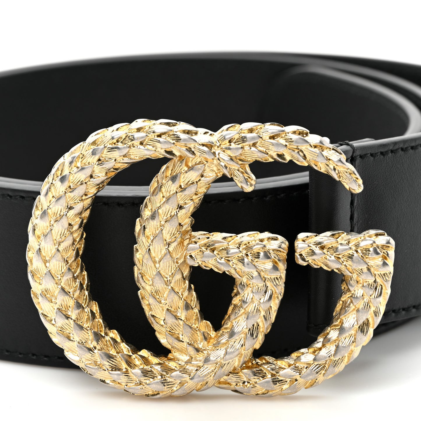 Moon Calfskin Scales Double G 40mm Belt 90 36 Black
